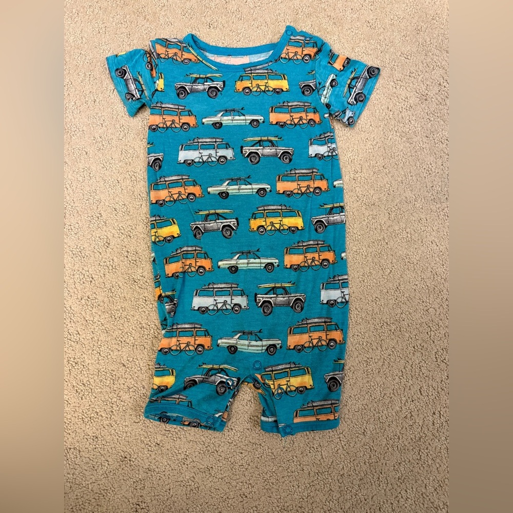 Posh Peanut Bamboo Romper 18-24M Cars Surf Vans One Piece